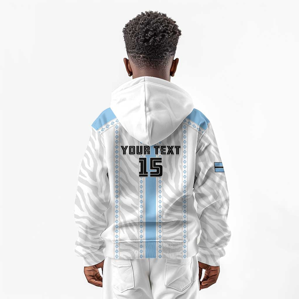Custom Botswana Football Kid Hoodie Botswana Rising Again - Blue - African Pride