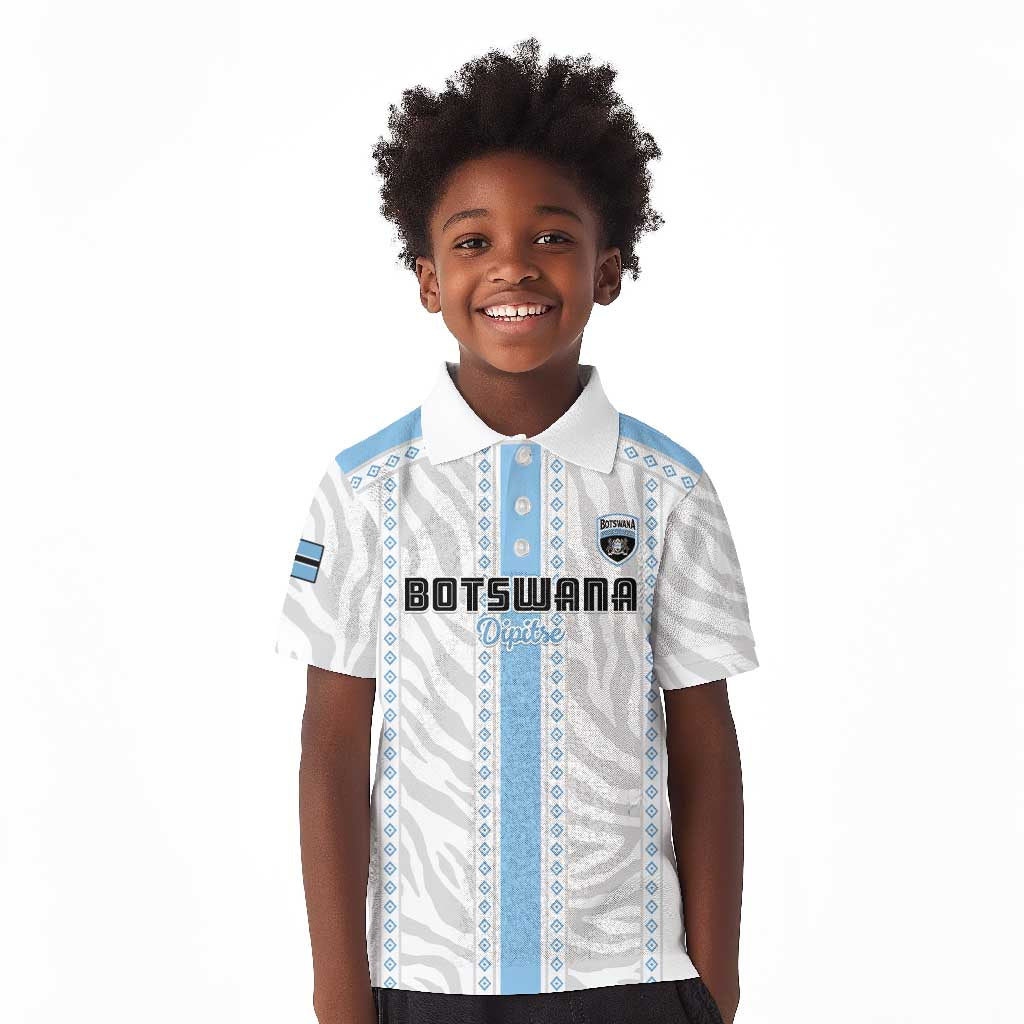 Custom Botswana Football Kid Polo Shirt Botswana Rising Again - Blue LT15