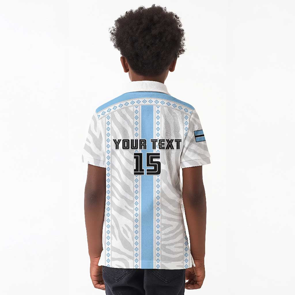 Custom Botswana Football Kid Polo Shirt Botswana Rising Again - Blue LT15