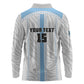 Custom Botswana Football Long Sleeve Polo Shirt Botswana Rising Again - Blue - African Pride