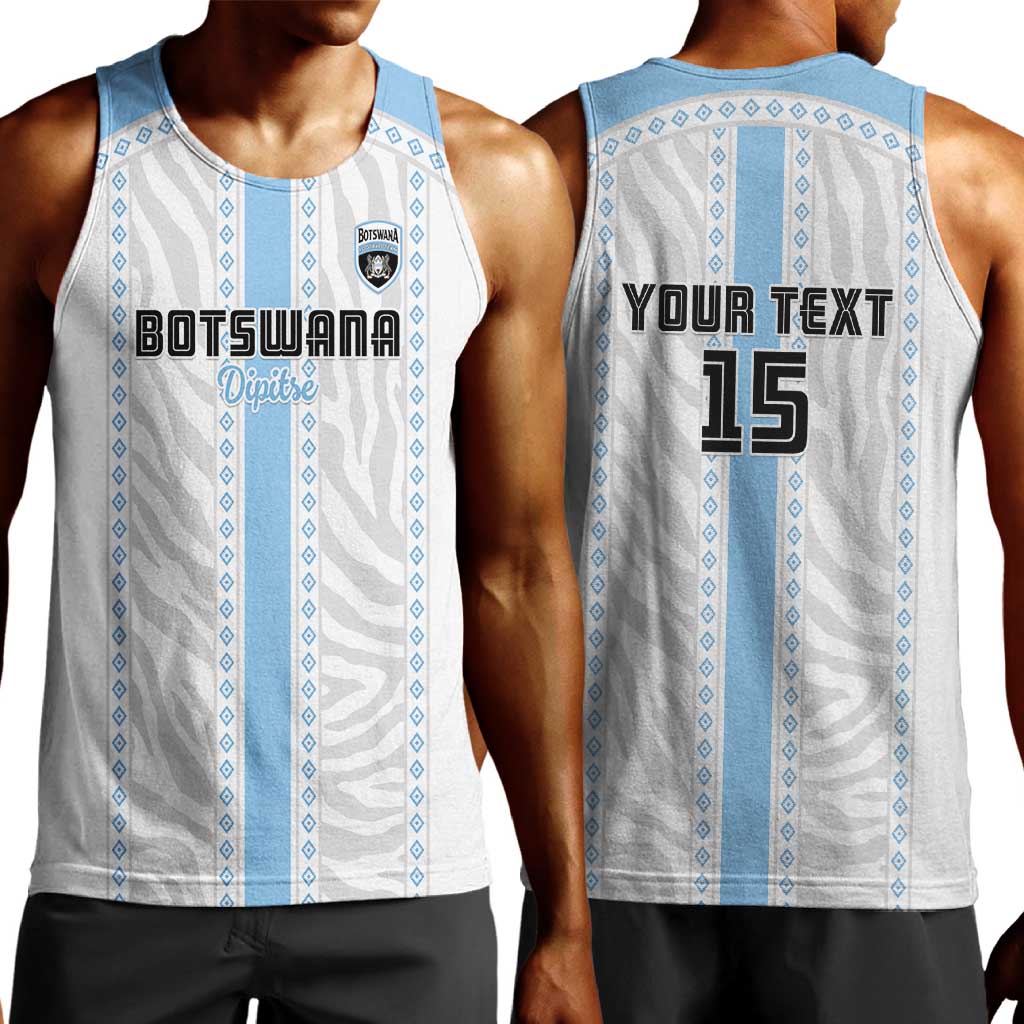 Custom Botswana Football Men Tank Top Botswana Rising Again - Blue - African Pride