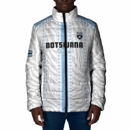 Custom Botswana Football Padded Jacket Botswana Rising Again - Blue - African Pride