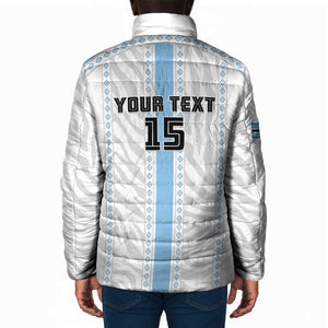 Custom Botswana Football Padded Jacket Botswana Rising Again - Blue - African Pride
