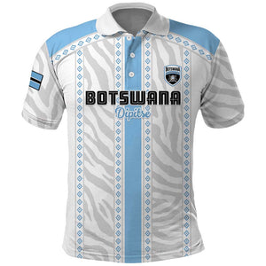 Custom Botswana Football Polo Shirt Botswana Rising Again - Blue LT15
