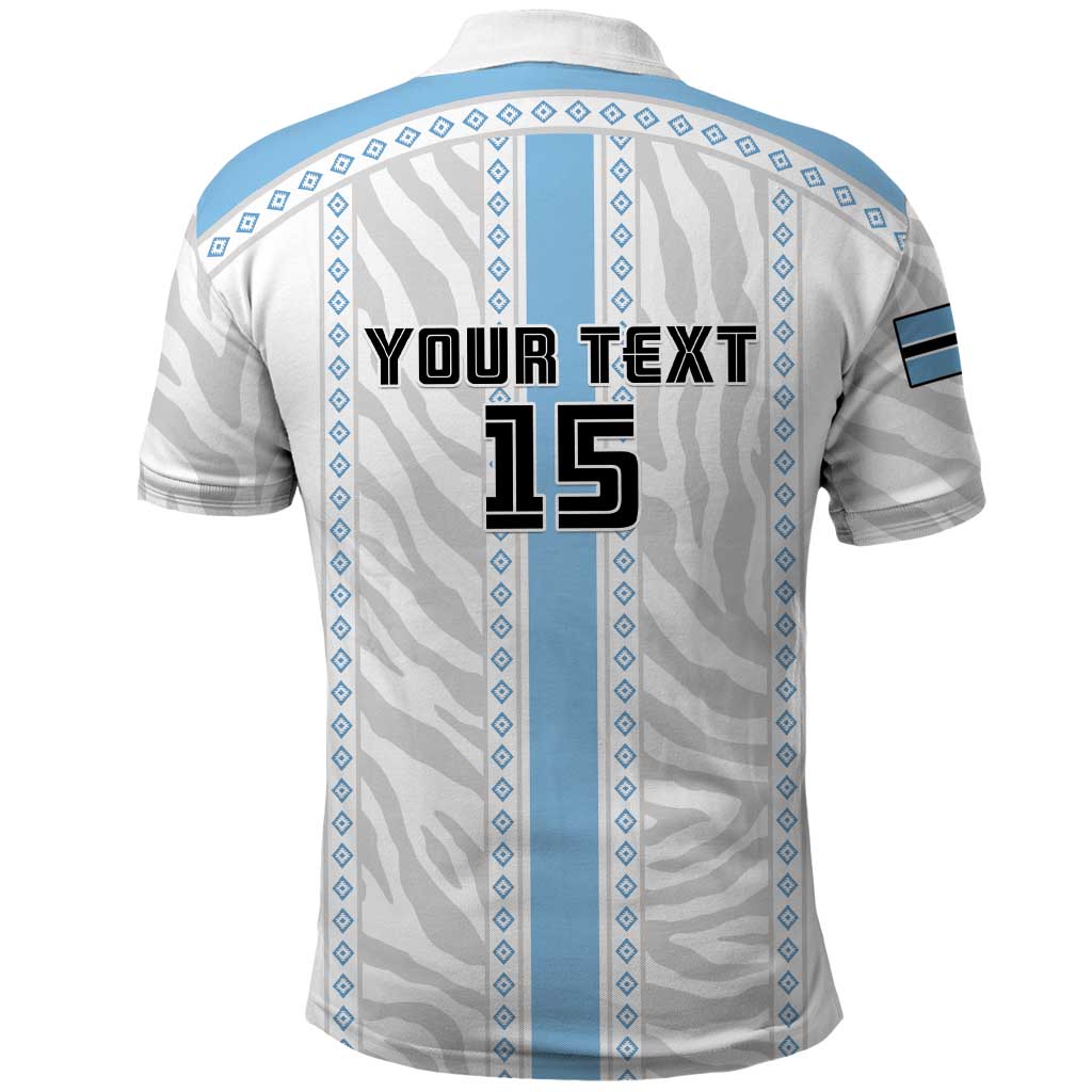 Custom Botswana Football Polo Shirt Botswana Rising Again - Blue LT15