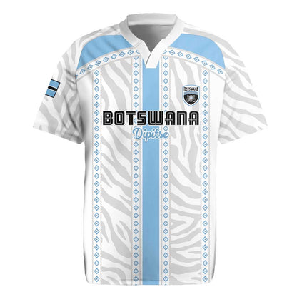 Custom Botswana Football Rugby Jersey Botswana Rising Again - Blue LT15