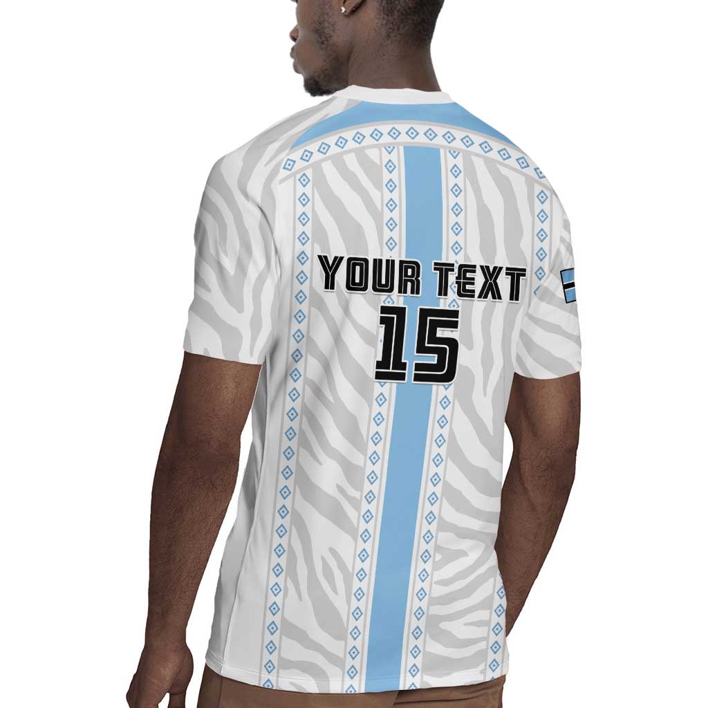 Custom Botswana Football Rugby Jersey Botswana Rising Again - Blue LT15