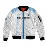 Custom Botswana Football Sleeve Zip Bomber Jacket Botswana Rising Again - Blue - African Pride