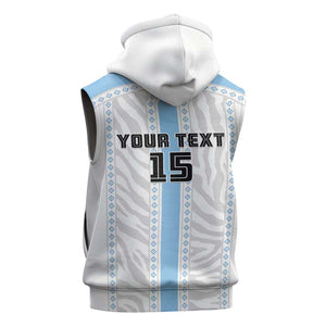 Custom Botswana Football Sleeveless Hoodie Botswana Rising Again - Blue - African Pride
