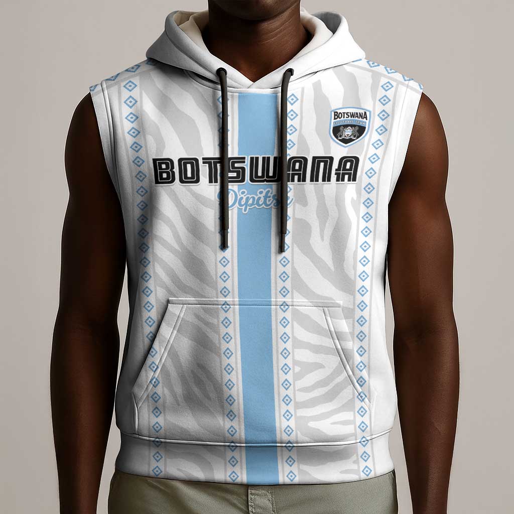 Custom Botswana Football Sleeveless Hoodie Botswana Rising Again - Blue - African Pride