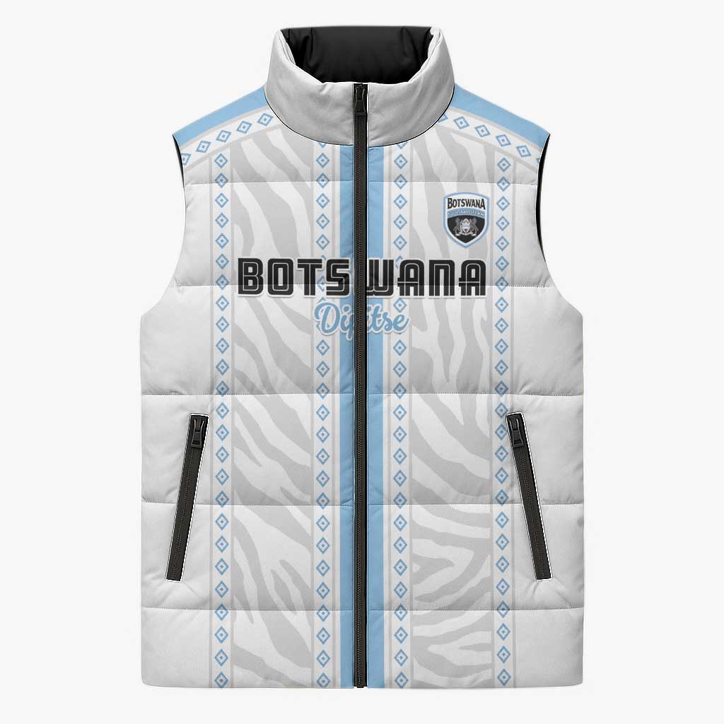 Custom Botswana Football Sleeveless Puffer Jacket Botswana Rising Again - Blue - African Pride