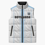 Custom Botswana Football Sleeveless Puffer Jacket Botswana Rising Again - Blue - African Pride