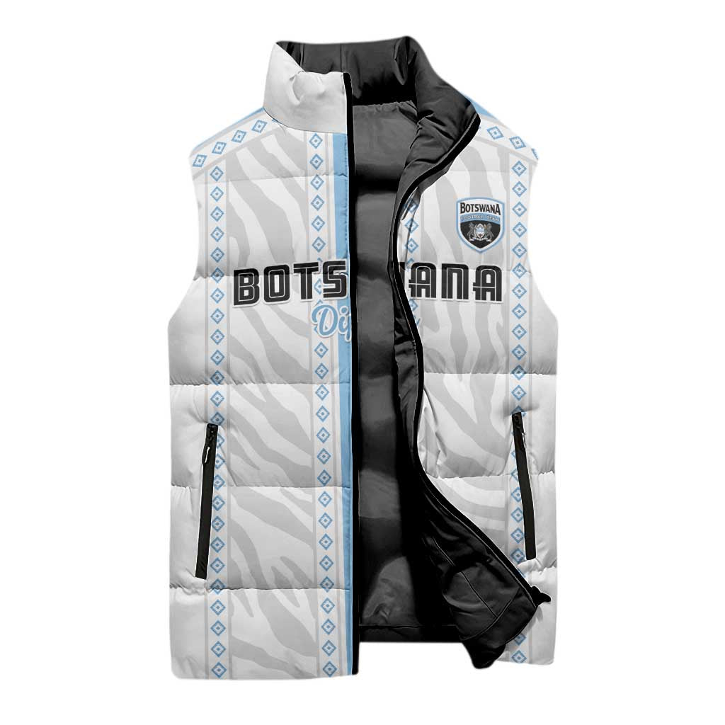 Custom Botswana Football Sleeveless Puffer Jacket Botswana Rising Again - Blue - African Pride