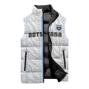 Custom Botswana Football Sleeveless Puffer Jacket Botswana Rising Again - Blue - African Pride