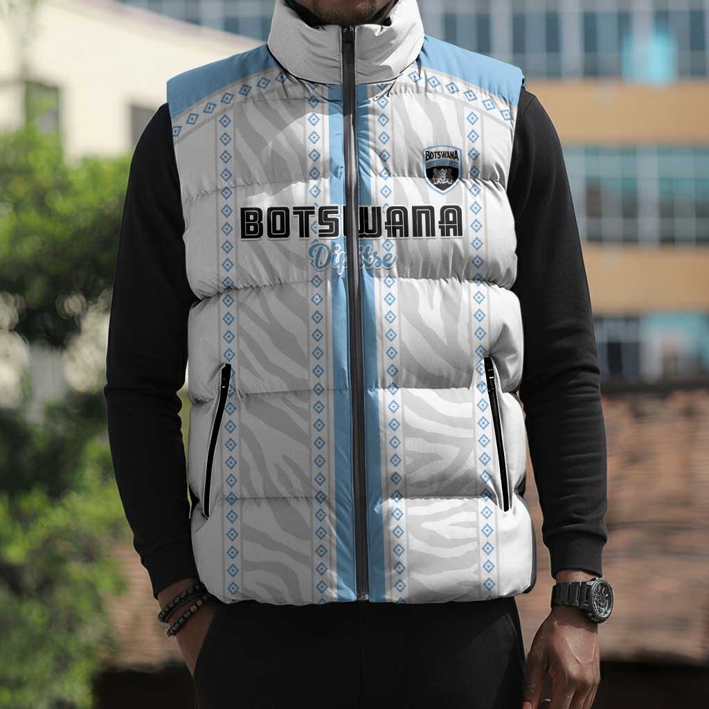 Custom Botswana Football Sleeveless Puffer Jacket Botswana Rising Again - Blue - African Pride