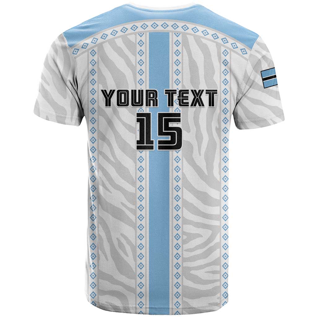 Custom Botswana Football T shirt Botswana Rising Again - Blue LT15