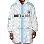 Custom Botswana Football Wearable Blanket Hoodie Botswana Rising Again - Blue - African Pride