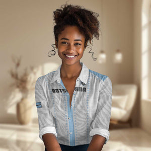 Custom Botswana Football Women Casual Shirt Botswana Rising Again - Blue - African Pride