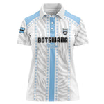 Custom Botswana Football Women Polo Shirt Botswana Rising Again - Blue LT15