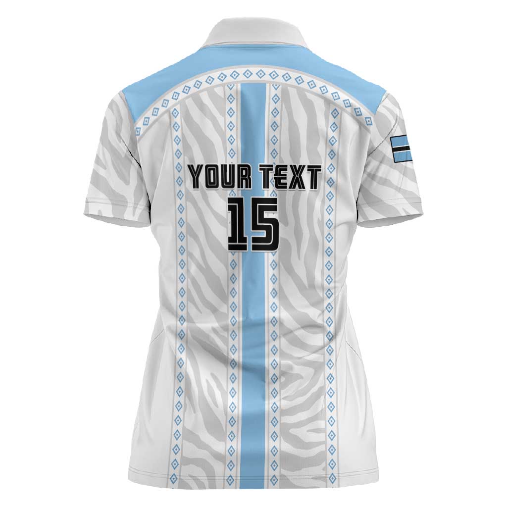 Custom Botswana Football Women Polo Shirt Botswana Rising Again - Blue LT15