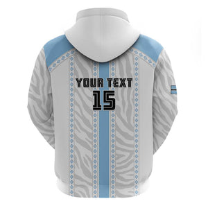 Custom Botswana Football Zip Hoodie Botswana Rising Again - Blue - African Pride