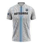 Custom Botswana Football Zipper Polo Shirt Botswana Rising Again - Blue - African Pride