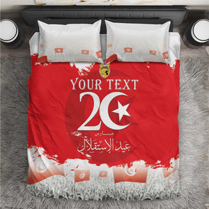 Personalized Afro Tunisia Bedding Set Happy 69th Anniversary Independence