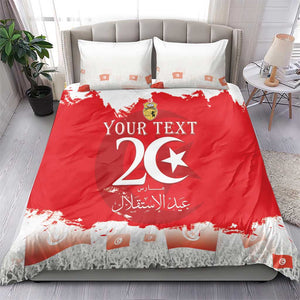 Personalized Afro Tunisia Bedding Set Happy 69th Anniversary Independence