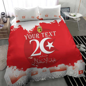 Personalized Afro Tunisia Bedding Set Happy 69th Anniversary Independence