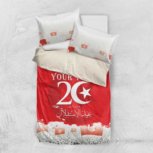 Personalized Afro Tunisia Bedding Set Happy 69th Anniversary Independence