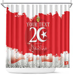 Personalized Afro Tunisia Shower Curtain Happy 69th Anniversary Independence