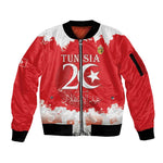 Personalized Afro Tunisia Sleeve Zip Bomber Jacket Happy 69th Anniversary Independence