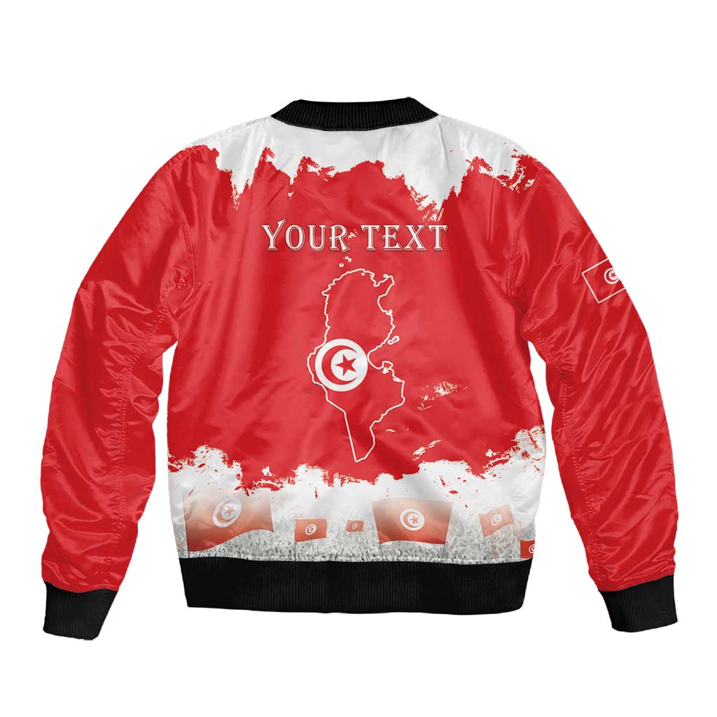 Personalized Afro Tunisia Sleeve Zip Bomber Jacket Happy 69th Anniversary Independence