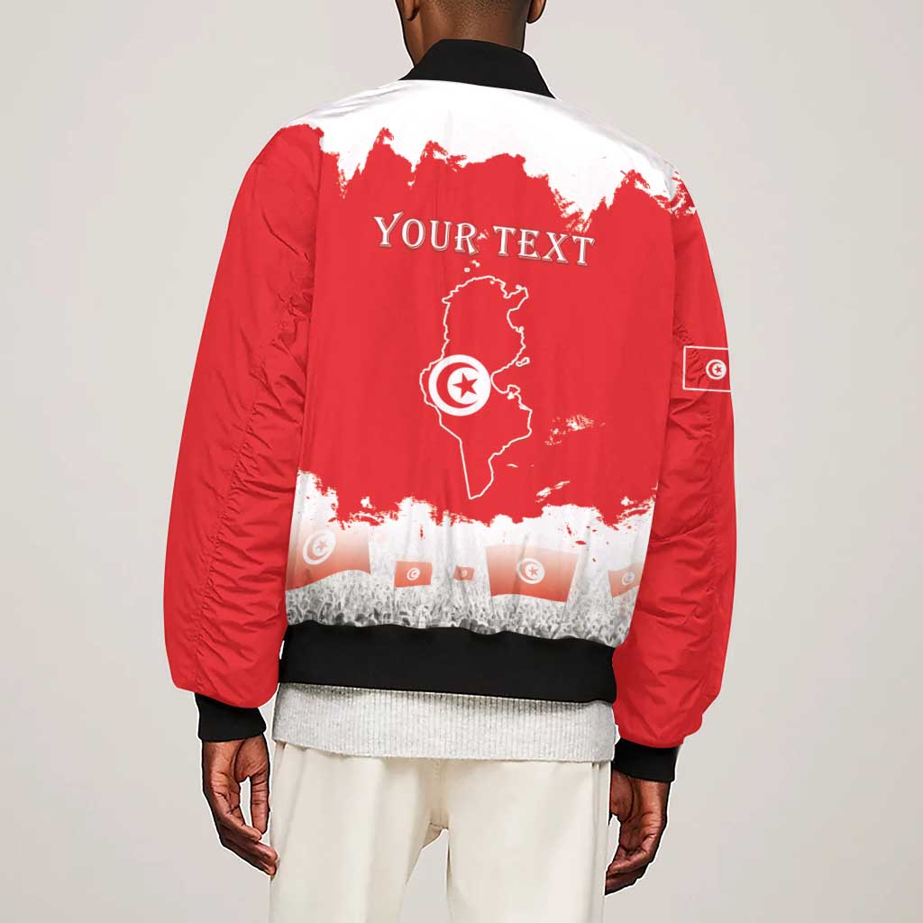 Personalized Afro Tunisia Sleeve Zip Bomber Jacket Happy 69th Anniversary Independence