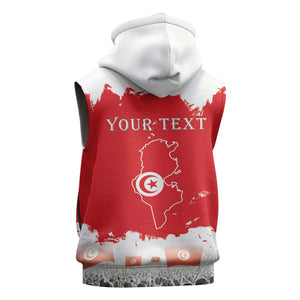 Personalized Afro Tunisia Sleeveless Hoodie Happy 69th Anniversary Independence - African Pride