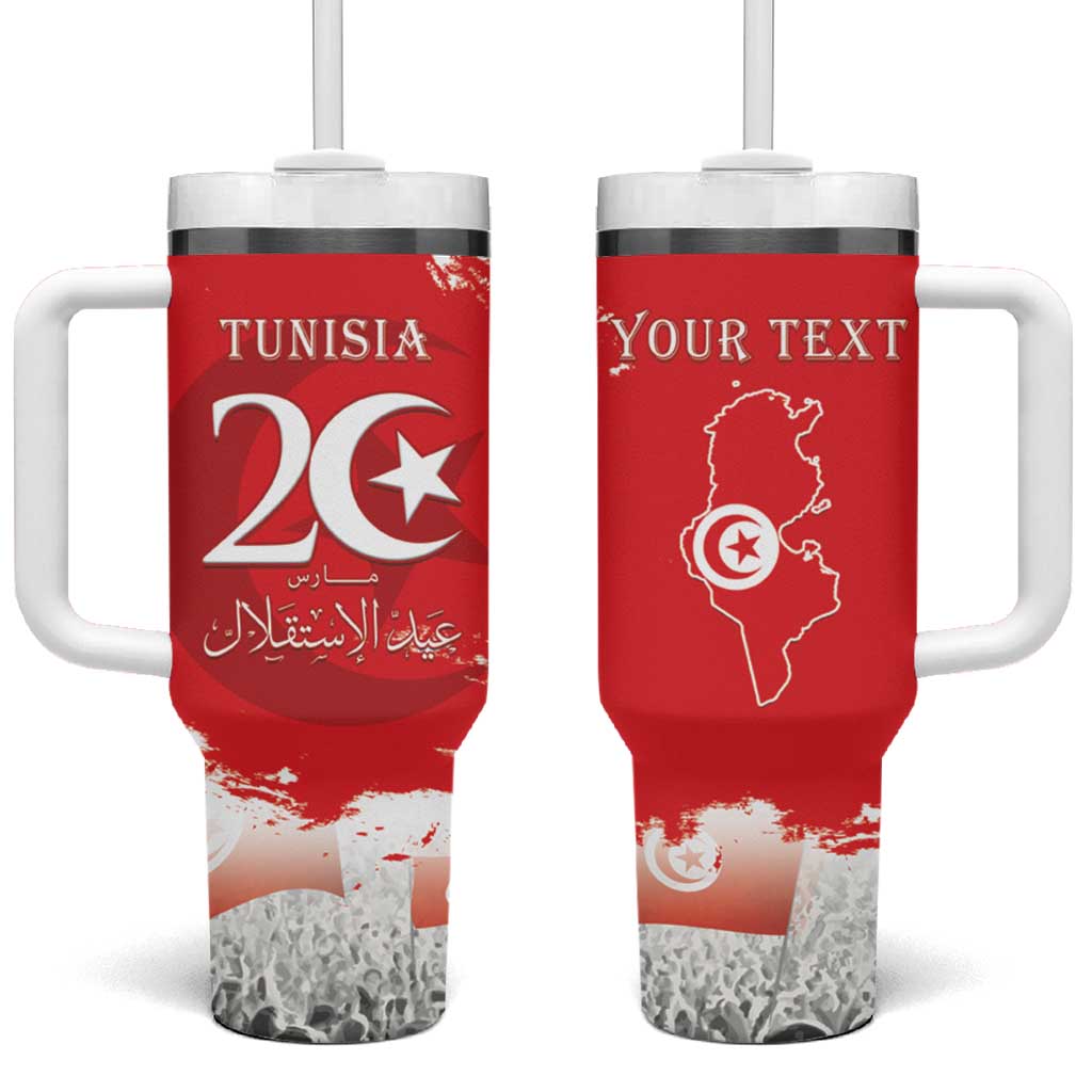 Personalized Afro Tunisia Tumbler With Handle Happy 69th Anniversary Independence