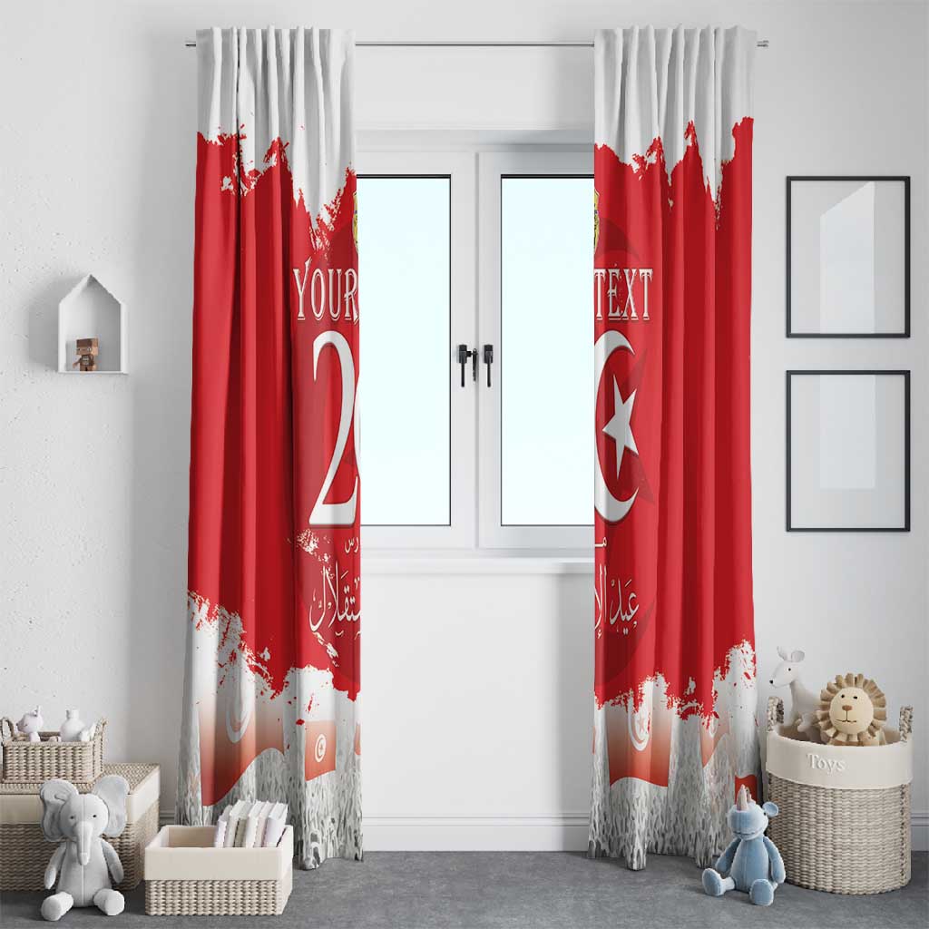 Personalized Afro Tunisia Window Curtain Happy 69th Anniversary Independence