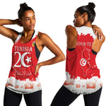 Personalized Afro Tunisia Women Racerback Tank Happy 69th Anniversary Independence