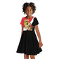 Personalized Afro Tunisia Kid Short Sleeve Dress Camelus Dromedarius With Jasmine
