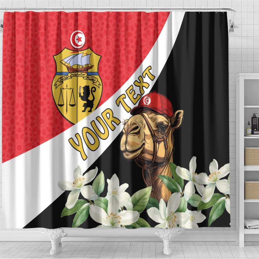Personalized Afro Tunisia Shower Curtain Camelus Dromedarius With Jasmine