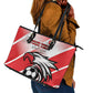 Custom Tunisia Football Leather Tote Bag Go Eagles of Carthage