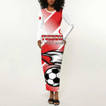 Custom Tunisia Football Long Sleeve Bodycon Dress Go Eagles of Carthage LT15