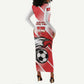 Custom Tunisia Football Long Sleeve Bodycon Dress Go Eagles of Carthage LT15