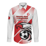 Custom Tunisia Football Long Sleeve Button Shirt Go Eagles of Carthage