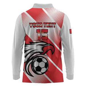 Custom Tunisia Football Long Sleeve Polo Shirt Go Eagles of Carthage