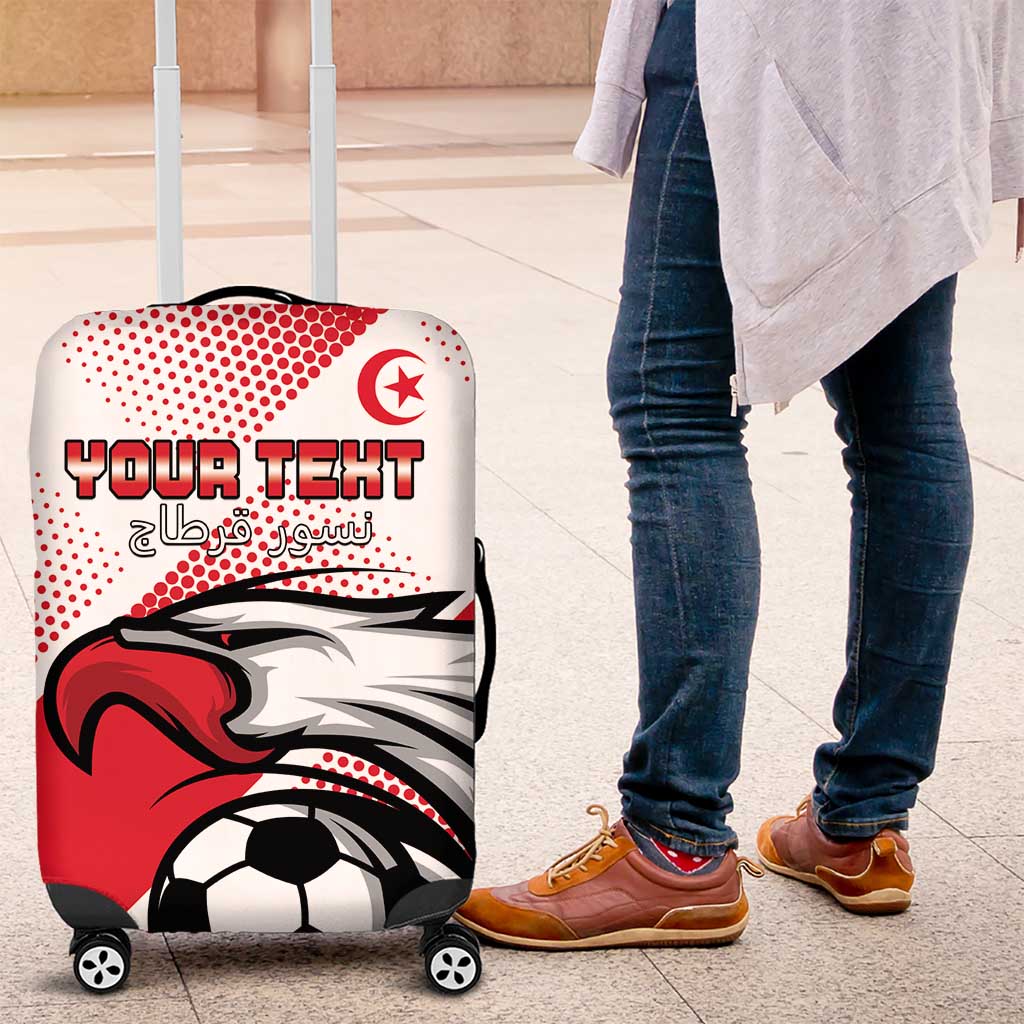 Custom Tunisia Football Luggage Cover Go Eagles of Carthage