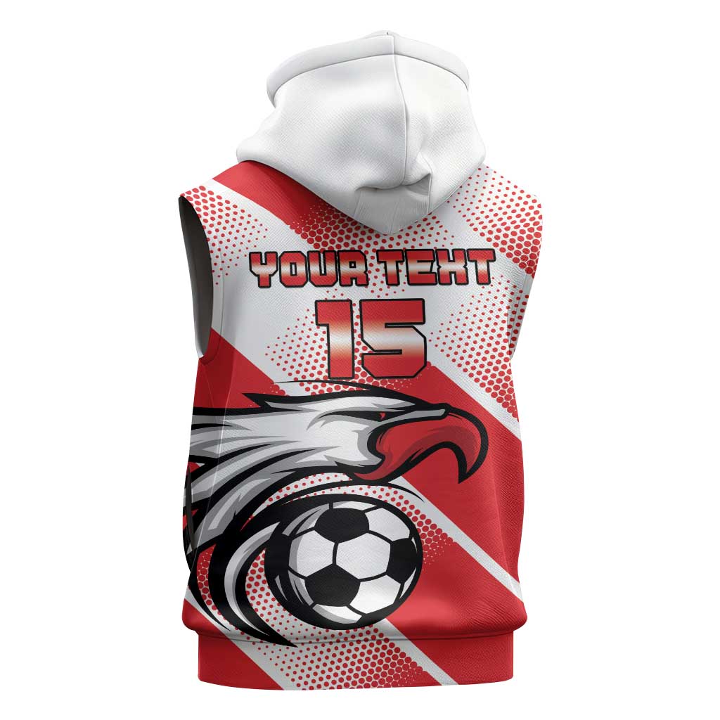 Custom Tunisia Football Sleeveless Zip Hoodie Go Eagles of Carthage - African Pride