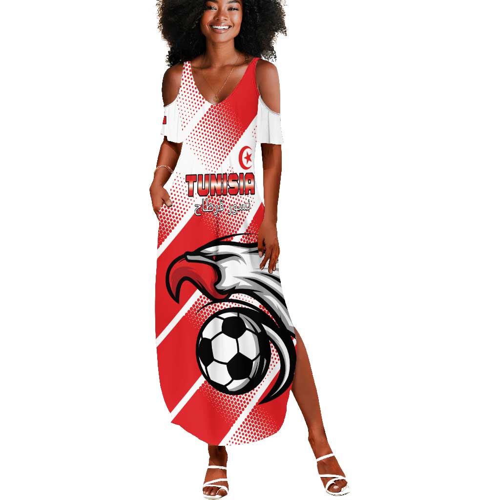 Custom Tunisia Football Summer Maxi Dress Go Eagles of Carthage