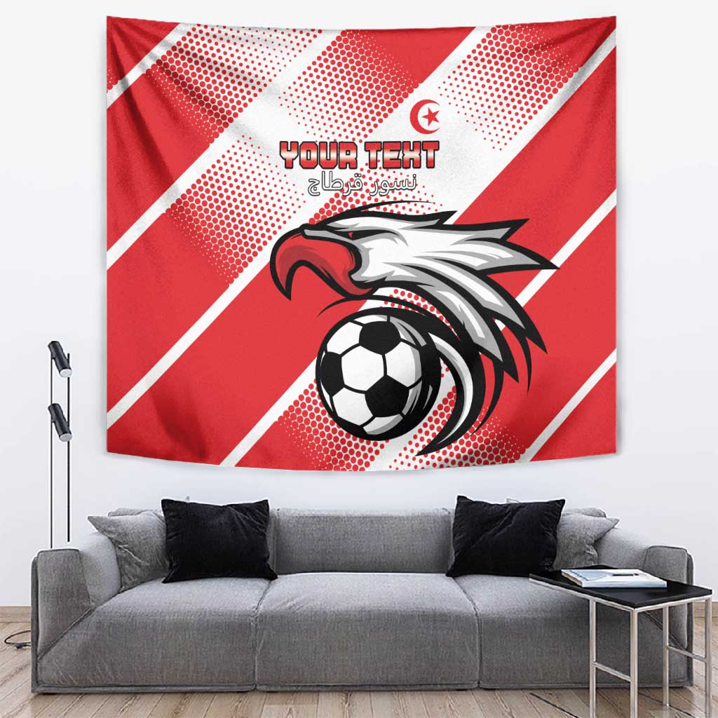 Custom Tunisia Football Tapestry Go Eagles of Carthage