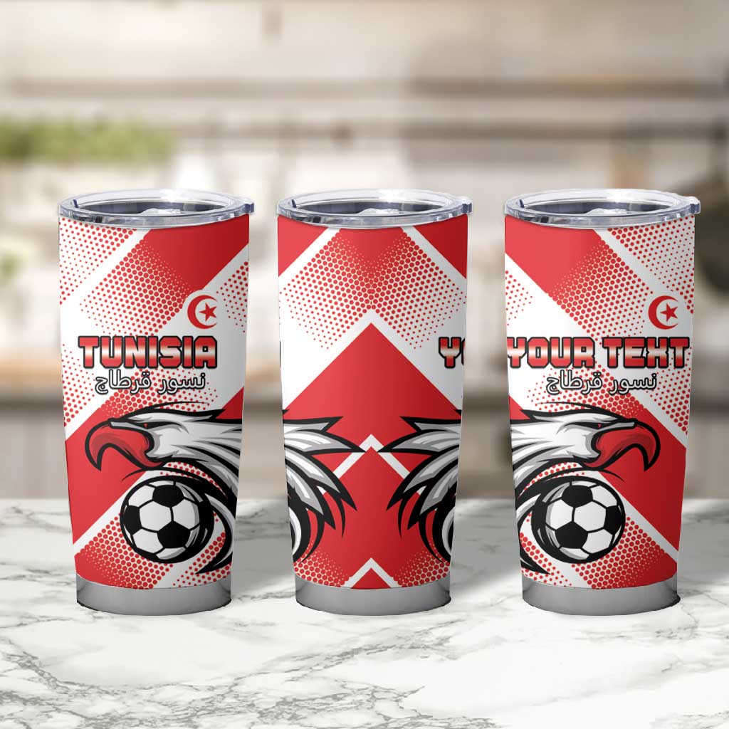 Custom Tunisia Football Tumbler Cup Go Eagles of Carthage